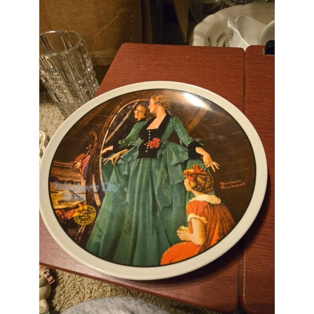 Norman Rockwell Knowles 1984 Mothers Day Plate‎ Grandmas Courting Dress I 3855
